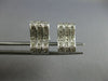 WIDE .50CT DIAMOND 14KT WHITE GOLD 3D 3 ROW SQUARE FUN HUGGIE HANGING EARRINGS