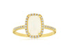 1.14CT DIAMOND & AAA OPAL 14KT YELLOW GOLD CUSHION & ROUND HALO RECTANGULAR RING
