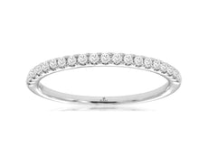ESTATE .20CT DIAMOND 14K WHITE GOLD CLASSIC ROUND SEMI ETERNITY ANNIVERSARY RING
