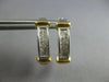 .50CT DIAMOND 14KT 2 TONE GOLD PRINCESS INVISIBLE HUGGIE OVAL HANGING EARRINGS