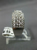 WIDE 1.75CT DIAMOND 18KT WHITE GOLD 3D ROUND MULTI ROW CLASSIC ANNIVERSARY RING