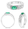 .55CT DIAMOND & AAA EMERALD 14KT WHITE GOLD PEAR SHAPE & ROUND ETOILE FUN RING