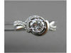 ESTATE .65CT DIAMOND 14K WHITE GOLD 3D SEMI HALO INFINITY ENGAGEMENT RING #19883