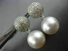 ESTATE LARGE 1.56CT DIAMOND & AAA SOUTH SEA PEARL 18K WHITE GOLD ETOILE EARRINGS