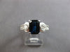 2.35CT DIAMOND & AAA SAPPHIRE 14KT WHITE GOLD EMERALD CUT ENGAGEMENT RING #28161