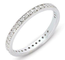 .40CT DIAMOND 14K WHITE GOLD ROUND CHANNEL PRONG FILIGREE MILGRAIN ETERNITY RING