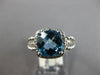 2.24CT DIAMOND & AAA BLUE TOPAZ 14KT WHITE GOLD SQUARE HALO ROPE DESIGN FUN RING
