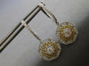LARGE .83CT DIAMOND 14KT 2 TONE GOLD FILIGREE MILTI HEART STAR HANGING EARRINGS