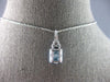 2.58CT DIAMOND & AAA BLUE TOPAZ 14KT WHITE GOLD 3D EMERALD CUT & ROUND PENDANT