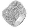 ESTATE LARGE 7.50CT DIAMOND 14KT WHITE GOLD MULTI ROW PAVE FUN ANNIVERSARY RING