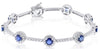 7.02CT DIAMOND & AAA SAPPHIRE 14KT WHITE GOLD MULTI FLOWER BY THE YARD BRACELET
