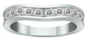 ESTATE 1CT DIAMOND 14K WHITE GOLD ROUND CHANNEL V SHAPE WEDDING ANNIVERSARY RING