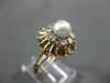 ANTIQUE .40CT DIAMOND & AAA SOUTH SEA PEARL 14K YELLOW GOLD 3D FLOWER RING 25866