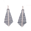 3.54CT DIAMOND & AAA SAPPHIRE 18KT WHITE GOLD TRIANGULAR KITE HANGING EARRINGS