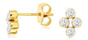 .55CT DIAMOND 14KT YELLOW GOLD 3D 4 STONE BEZEL FLOWER GEOMETRICAL STUD EARRINGS