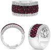 1.81CT DIAMOND & AAA RUBY 14KT WHITE GOLD 3D ROUND WEDDING BAND ENGAGEMENT RING