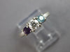 .65CT DIAMOND & AAA AMETHYST & AAA AQUAMARINE 14KT WHITE GOLD 3 STONE LOVE RING
