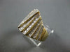 ESTATE LARGE 1.40CT DIAMOND 14KT 2 TONE GOLD MULTI ROW SIDEWAY ANNIVERSARY RING