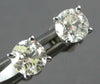 ESTATE .92CT DIAMOND 14KT WHITE GOLD 3D CLASSIC ROUND FOUR PRONG STUD EARRINGS