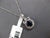 .86CT DIAMOND & AAA SAPPHIRE 14KT WHITE GOLD 3D ROUND CROWN FUN FLOATING PENDANT