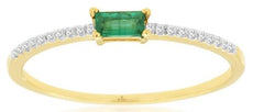 ESTATE .18CT DIAMOND & AAA EMERALD 14KT YELLOW GOLD SQUARE FRIENDSHIP LOVE RING