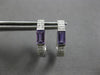 .72CT DIAMOND & AAA AMTHEYST 14K WHITE GOLD EMERALD CUT & ROUND HUGGIE EARRINGS
