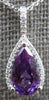 1.40CT DIAMOND & AAA AMETHYST 14KT WHITE GOLD 3D PEAR SHAPE & ROUND HALO PENDANT