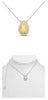 1.14CT WHITE & FANCY YELLOW DIAMOND 18KT TWO TONE GOLD DOUBLE HALO LOVE NECKLACE