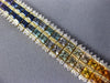 WIDE & LONG 20.60CT DIAMOND & SAPPHIRES 14KT YELLOW GOLD RAINBOW TENNIS BRACELET