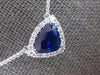 2.17CT DIAMOND & AAA SAPPHIRE 18K WHITE GOLD TRILLION & ROUND HALO LOVE NECKLACE