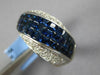 5.02CT DIAMOND & AAA SAPPHIRE 18KT WHITE GOLD 3D MULTI ROW PRINCESS & ROUND RING