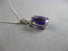 2.36CT DIAMOND & AAA AMETHYST 14KT WHITE GOLD OVAL & ROUND FUN FLOATING PENDANT