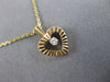 ESTATE .02 ROUND DIAMOND 14KT YELLOW GOLD SOLITAIRE HEART FLOATING PENDANT#1094
