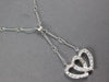 ESTATE .40CT DIAMOND 14KT WHITE GOLD CLASSIC DOUBLE HEART LARIAT LOVE NECKLACE