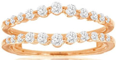 .50CT DIAMOND 14KT ROSE GOLD 3D GRADUATING SHARED PRONG INSERT ANNIVERSARY RING