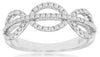 ESTATE .38CT DIAMOND 14K WHITE GOLD ROUND INFINITY MULTI OVAL LOVE KNOT FUN RING