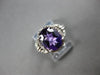 3.34CT DIAMOND & AAA AMETHYST 14KT WHITE GOLD OVAL & ROUND HALO FRIENDSHIP RING