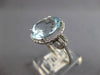 LARGE 4.6CT DIAMOND & AAA AQUAMARINE 14K WHITE GOLD OVAL & ROUND ENGAGEMENT RING
