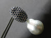 EXTRA LARGE 2.20CT AAA SAPPHIRE & SOUTH SEA PEARL 18KT WHITE GOLD PAVE EARRINGS