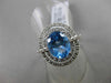 ESTATE 3.44CT DIAMOND & AAA BLUE TOPAZ 14KT WHITE GOLD DOUBLE HALO FUN RING