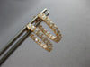 ESTATE .78CT DIAMOND 18KT ROSE GOLD 3D CLASSIC OVAL HUGGIE FUN HANGING EARRINGS