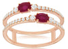 .79CT DIAMOND & AAA RUBY 14KT ROSE GOLD 3D OVAL & ROUND DOUBLE BAND LOVE RING