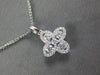 .42CT DIAMOND 18KT WHITE GOLD CLASSIC 4 LEAF CLOVER FLOWER LOVE FLOATING PENDANT