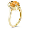 3.77CT DIAMOND & AAA CITRINE 14KT YELLOW GOLD 3D HEART SHAPE SOLITAIRE LOVE RING