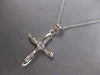 ESTATE LARGE .40CT DIAMOND 14K WHITE GOLD INFINITY CROSS FLOATING PENDANT #27676