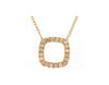ESTATE .15CT DIAMOND 14KT YELLOW GOLD 3D CLASSIC OPEN SQUARE FUN NECKLACE