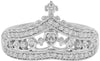 ESTATE WIDE .42CT DIAMOND 14KT WHITE GOLD 3D FILIGREE V SHAPE CROWN RING