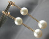 EXTRA LARGE & LONG 1.81CT DIAMOND & AAA SOUTH SEA PEARL 18KT ROSE GOLD EARRINGS