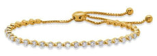 2.77CT DIAMOND 14KT YELLOW GOLD 3D ROUND 2 PRONG ADJUSTABLE FUN TENNIS BRACELET
