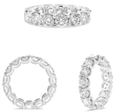5.0CT DIAMOND PLATINUM 3D ROUND CLASSIC ETERNITY WEDDING BAND ANNIVERSARY RING